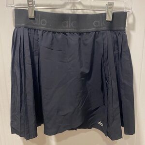 ALO Yoga Black Pleated Mini Skirt